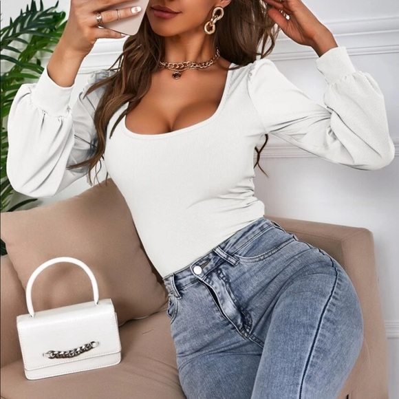 Bishop sleeve blouse burgundy - Picture 13 of 16